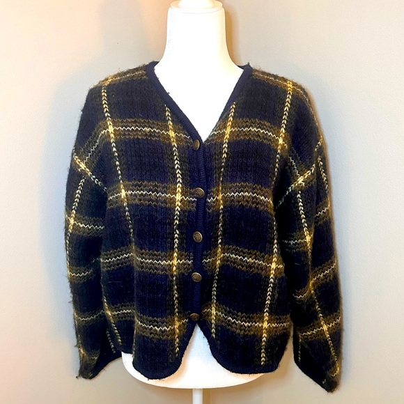 Pull-gilet Vintage Femme Brodé Main Drapeau Américain – Christopher And Banks – Taille S – Occasion Très Bon état